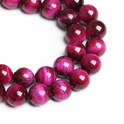 6mm 60PCS Natural Rose Pink Tiger Eye Stone Beads Crystal Spacer Round Loose Beads for Jewelry Making DIY Bracelet Accessories Strand 15 inches