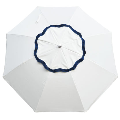 AMMSUN 7.8ft Seashore Umbrella, Outdoor Umbrella, Boho Patio Umbrella with UV 50+ Air Vent Ash Wood Pole Carry Bag & Water-Resistant Canvas