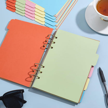AHANDMAKER 8 Sets 6-Tab Binder Dividers, Multicolor Plastic Dividers with Tabs for 6 Ring Binders, A5 Sheets Insertable Index Page Divider for School Office Home Notebooks Planners Travel Diaries