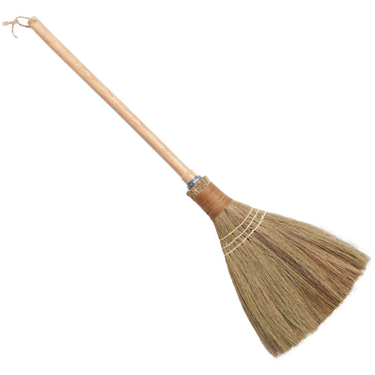 BMart Home Small Natural Whisk Sweeping Hand Handle Broom - Vietnamese Straw Soft Broom for Cleaning - Decoration Items - Indoor - Outdoor - 9.84'' Width, 27.95" Length
