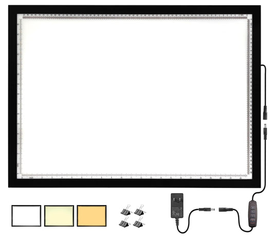 WELZK 10000 Lux High Bright Light Pad A2, 3 Colors Light Board. 10 Levels/Stepless Dimming for Diamond Painting, Tracing, Drawing, Sketching etc