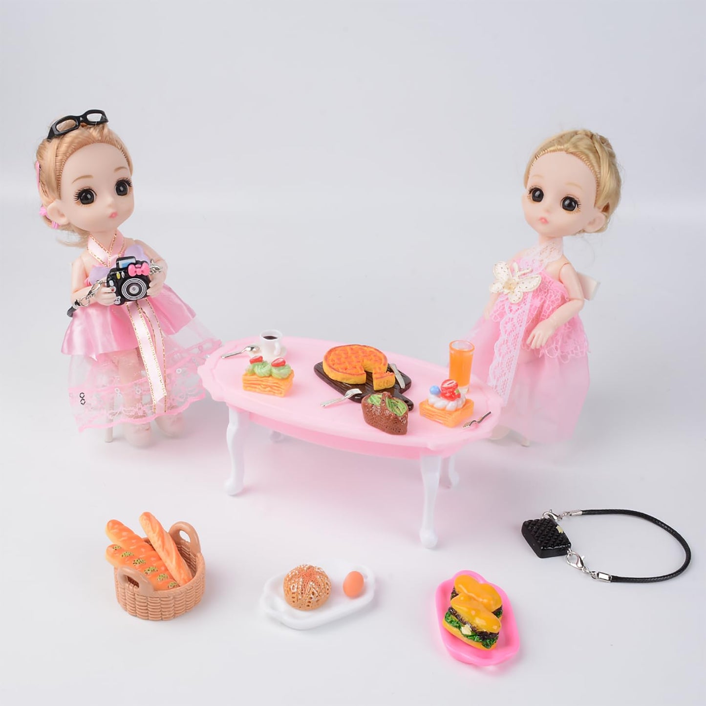 U-Zimikee 100 Pcs Dollhouse Mini Cosmetic Set，Miniature Bathroom Accessories，Mini Makeup Pretend Play Gifts for Girls，Jewelry Storage Case Shelf Handbag Camera Toiletries Dollhouse DIY Micro Scene