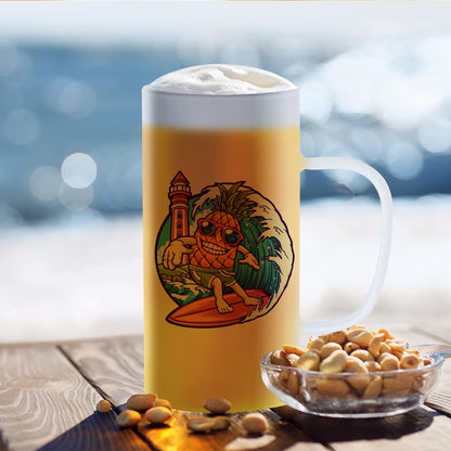 PYD Life Sublimation Glass Blanks Beer Mugs Frosted 22 OZ Coffee Tumblers Cups with Handle for Mug Tumbler Heat Press Printing UV DTF HTV DIY Projects 4 Pack