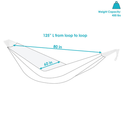 Sunnydaze Double Brazilian Cotton Hammock for Outside - 450-Pound Capacity Outdoor Hammock - Sunset