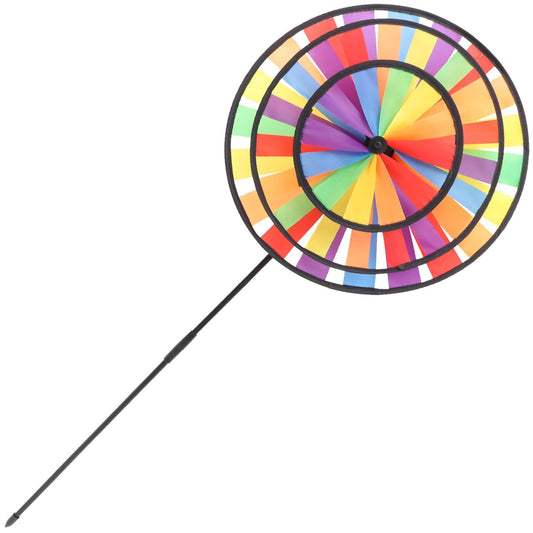 Toddmomy 28 Inch Sunflower Wind Spinner, Colorful Cloth Pinwheel Windmill for Yard Garden, Large Outdoor Lawn Backyard Decorative Wind Toy for Kids Home Ornament