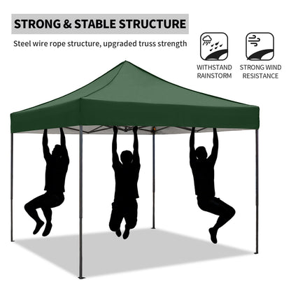 Pop up Canopy Tent with Awning Easy up Canopy with Wheel Bag Heavy Duty Waterproof Canopy Commercial Gazebo Tent for Outdoors Parties Vendors