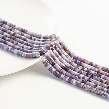 Natural Amethyst Stone Spacer Beads 6x3mm 38cm/str Flat Round Loose Semi Gemstone Caps for Making Bracelets Necklace