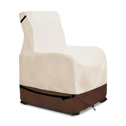 Youkaver Outdoor Recliner Chair Covers,Patio Swivel Chair Covers,600D Heavy Duty Waterproof Patio Rocking Chairs Cover,Outdoor Furniture Covers for All Weather Protection.Beige & Brown