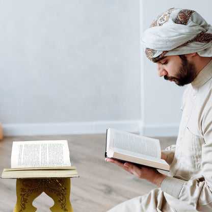 KYMY Muslim Al-Quran Rehal Book Stand,Foldable Wooden Prayer Books Shelf for Koran Holy Bible Books,Eid Ramadan Reading Shelf for Muslim Eid Ramadan Religious Gift