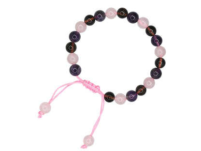 Amazing Gemstone Bracelet for Sleep Manifestation - Rose Quartz Smoky Quartz Amethyst Bracelet Set - Healing Calming Anxiety Stress Relief Gifts Pulseras Para Hombres Mujer Stocking Stuffers