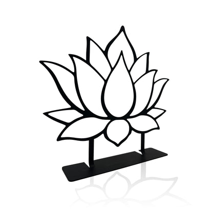 DASIMAT Metal Lotus Flower Tabletop Decor, Lotus Abstract Table Decor, Meditation Accessories, Zen Flower Art, Flower Center Pieces Decoration for Table, Spiritual Gifts
