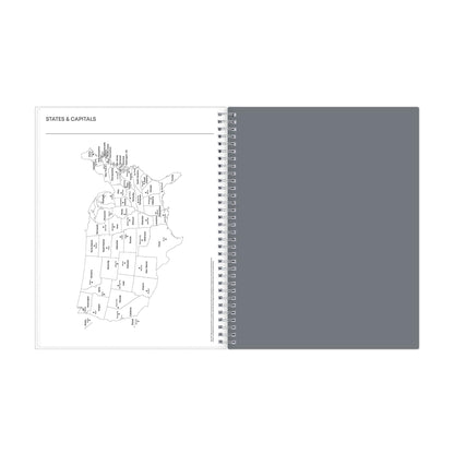 Blue Sky Note Taking Planner, Undated Planning Calendar, Monthly Layout, 8.5" x 11", Flexible Cover, With 120 Lined Notebook Pages, Durable Twin Wire Binding, Includes Snap In Bookmark, Zenra