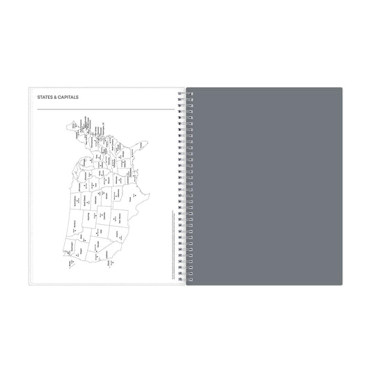 Blue Sky Note Taking Planner, Undated Planning Calendar, Monthly Layout, 8.5" x 11", Flexible Cover, With 120 Lined Notebook Pages, Durable Twin Wire Binding, Includes Snap In Bookmark, Zenra