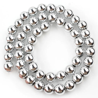Zenkeeper 108Pcs Silver Hematite Spacer Loose Beads Bulk with Holes Handcrafted for DIY Bracelets Jewelry Making Crafts Supplies