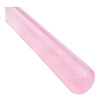 Amazing Gemstone Rose Quartz Crystal Wand Massage Stick - Pelvic Wand Gua Sha for Adults - Crystals and Healing Stones Massage Wands for Adults Gifts (Pointed)