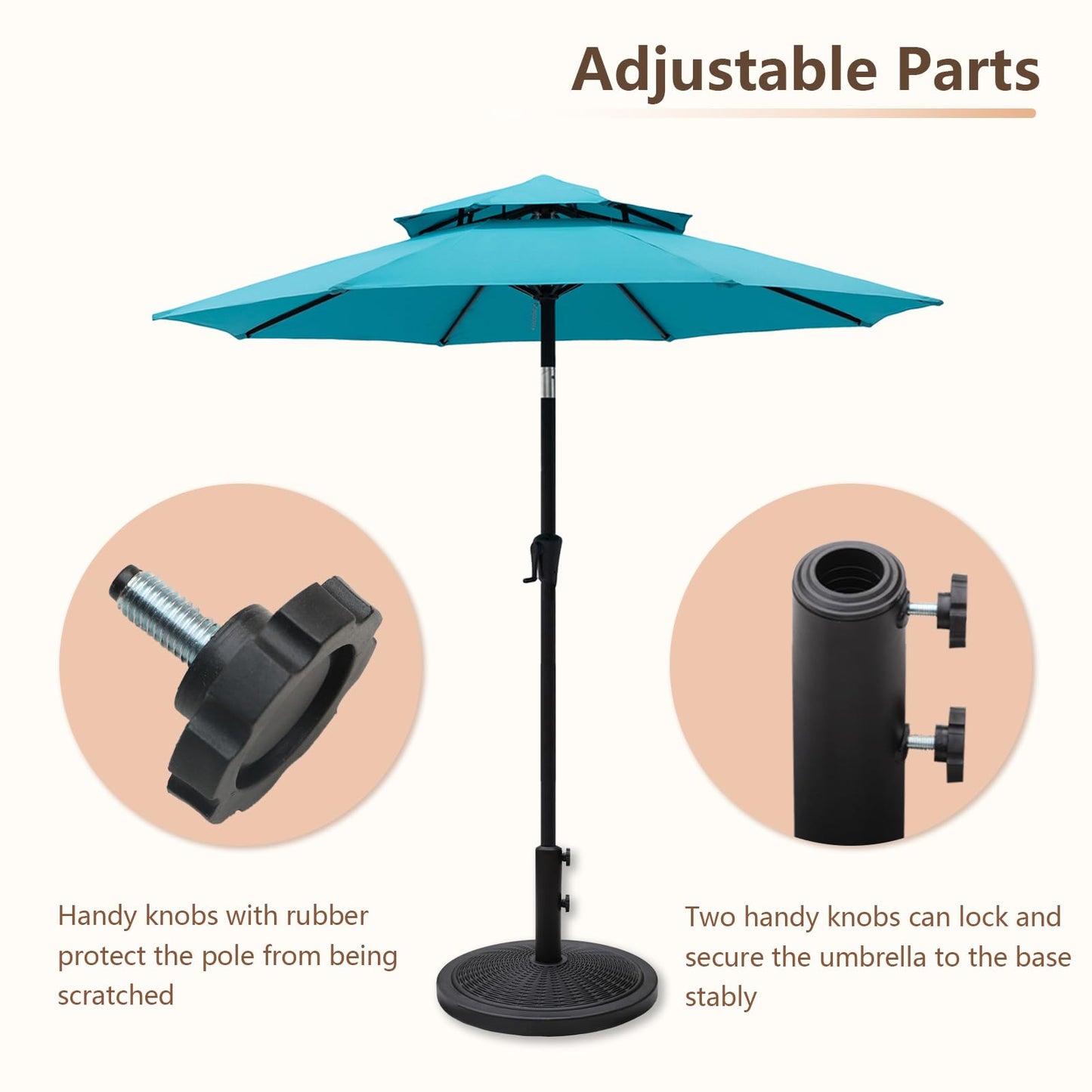 C-Hopetree 33 lb Heavy Duty Round Patio Base Stand for Outdoor Market Table Umbrella, Black