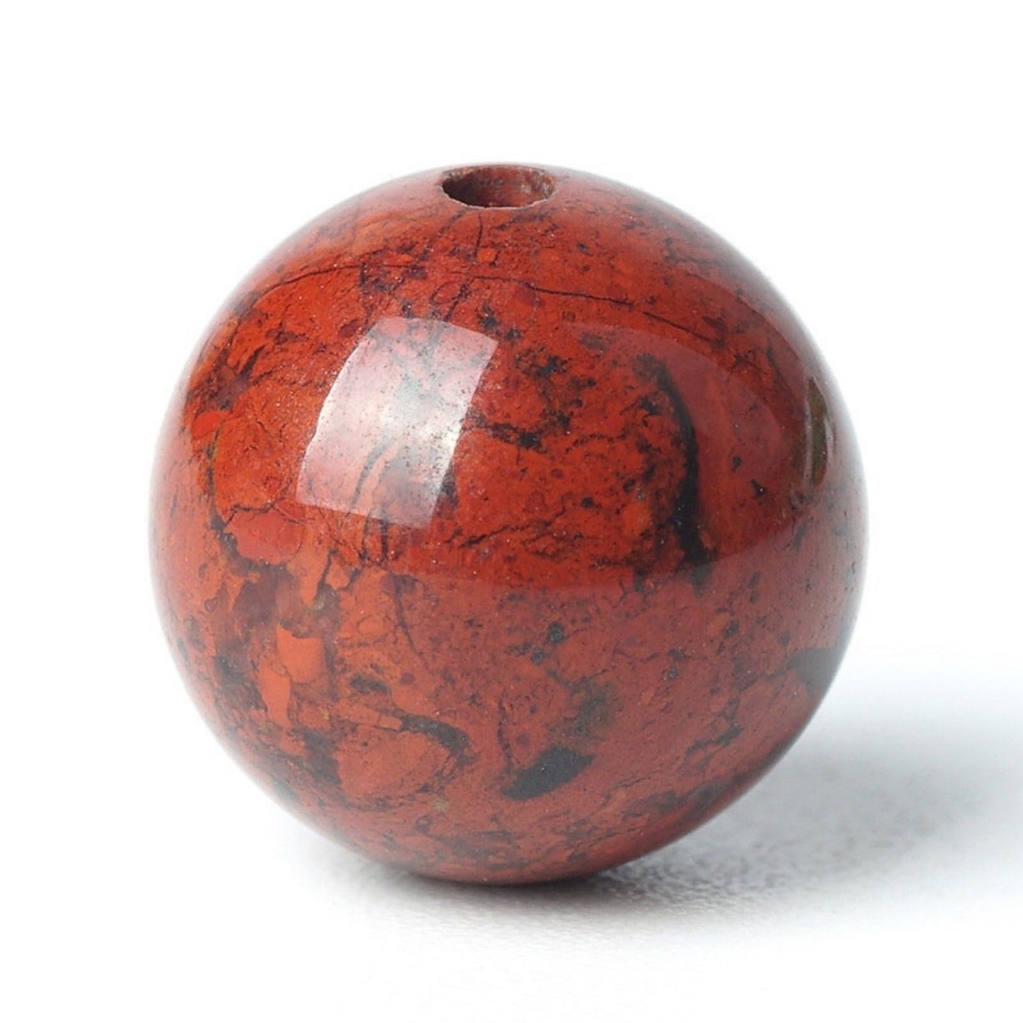 100Pcs Natural Stone 8mm Red Blood Jasper Round Loose Gemstone Energy Healing Beads Hole Size 1mm DIY Smooth Beads for Bracelet Necklace Earrings Jewelry Making