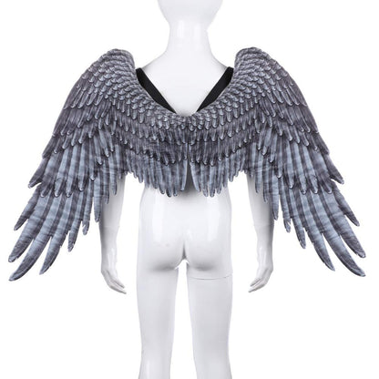 Himine Non-Woven Fabric Festive Party Angel Wings Suitable for Child Decorative Wings (Black)