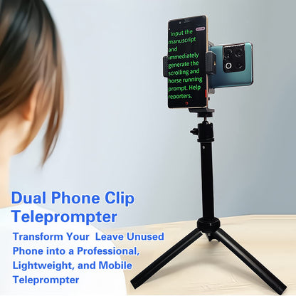 Teleprompter iPhone & Android, Double Phone Holder for Video Recording, Neewer Teleprompter Kit, The Collapsing Design Allows for Easy Storage and Transport 20" Desk Version Strengthened