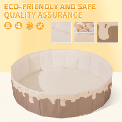 Baby Ball Pit for Toddlers1-3, Foldable Kids Ball Pits Play Tent, Crawl Playpen Ball Pool Playhouse with Storage Bag, for Boys Girls Dogs Cats Festival Play (Balls Not Included), Doughnuts