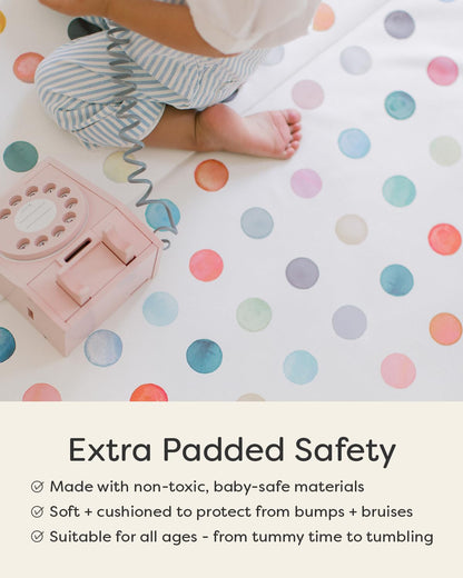 House of Noa Tumbling Baby Play Mat for Floor – Foldable Foam Playmat for Babies & Kids, Non-Toxic Wipeable Baby Mat | Dottie Gloria | 4' x 6'