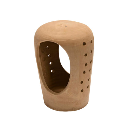 Creative Co-Op Handmade Terracotta Candle Holder with Cutouts