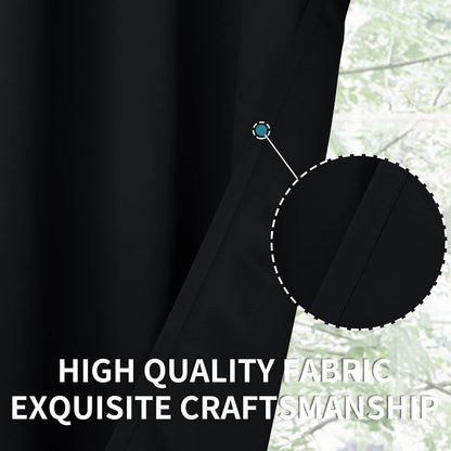 BGment Black Out Bedroom Curtains 63 Inch Length 2 Panels - Thermal Insulated Drapes with Rod Pocket Room Darkening Privacy for Living Room, 42 x 63 Inch