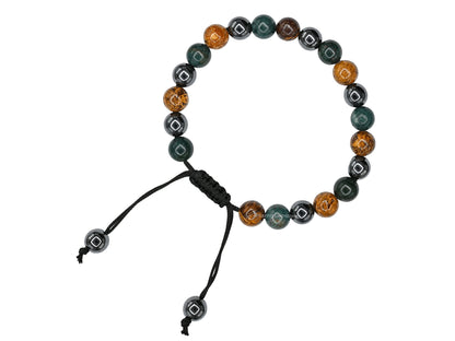Amazing Gemstone Bracelet for Pregnant Mom Daughter - Hematite Mariyam Jasper Bloodstone Bracelet Set for Men Women Healing Calming Anxiety Stress Relief Gift Pulseras Para Hombres Mujer (Adjustable)