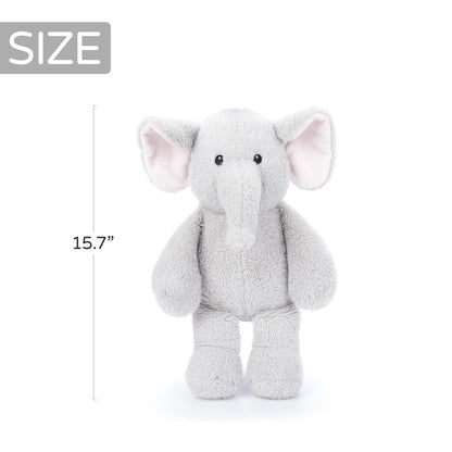 WEIGEDU Elephant Teddy Bear Stuffed Animals Plush Elephant Toys with Pink Ears Nose for Girls Boys Kids Babies Shower Bedtime Gifts, 15.7"