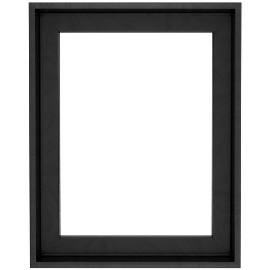 Prixas Print Floater Frame for Canvas Paintings - 1.25" Deep Gallery Floating Picture Frame with Premium PS Frame (Not Solid Wood), Made in USA Wall Art Decor (Black, 8x8)