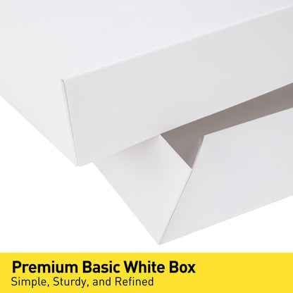 SUNCOLOR Large Gift Boxes With Lids, White Cardboard, 15 x 9.5 x 2 Inches, 12 Pack, for Clothes, Shirts, Presents, Clean & Elegant White Finish