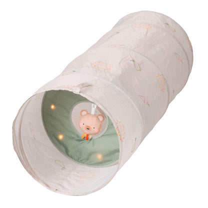 Taf Toys Play Light Tunnel Tent for Toddlers 1-3 - Baby Tunnel with Plush Bear - Engage Senses & Encourage Crawling - Twinkling Lights & Dual Light Modes - Kids Toddler Tunnels Crawl Indoor & Outdoor