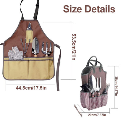 Elfzone Gardening Apron - Gardening Tool Bag With Apron,Tool Bags & Aprons Tote Storage Bag with Pockets Tool Apron Practical Gardening Gifts for Men