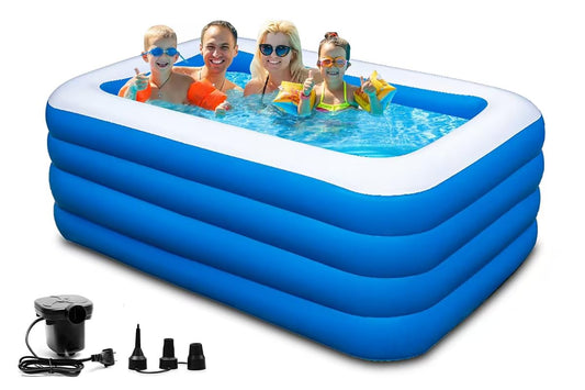 Inflatable Swimming Pool, 79" x 58" x 29" Thickened Family Above Ground Pool for Outdoor, Backyard, Garden, Summer Water Party