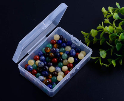 7 Chakra Natural Stone Beads Mixed 100pcs 8mm Round Genuine Real Stone Beading Loose Gemstone Amethyse Color DIY Smooth Beads for Bracelet Necklace Earrings Jewelry Making