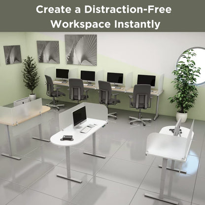 Desk Divider for Students and Desk Privacy Panel. Office Partitions and Ideal Cubicle Light Shield. Frosted Acrylic Clamp-on Desk Partition - 29” W x 18”H Divider