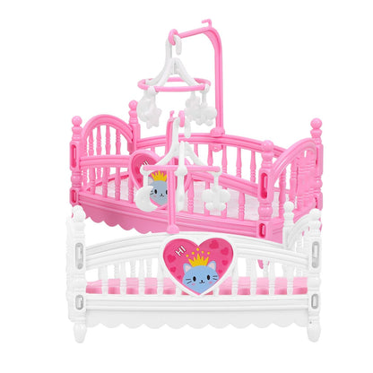 TOYANDONA Mini Furniture Dollhouse Accessories: 1:12 Miniature Doll House Model 2Pcs Mini Baby Bed Crib Cradle for Miniature Dollhouse Furniture Party Kit