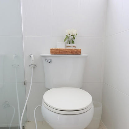 Rattan Bathroom Vanity Trays Toilet Tank Baskets Long Narrow Hand Towel Storage Basket for Storage, Decorative (Natural 10.2 x 4.9 x 1.6 inch)