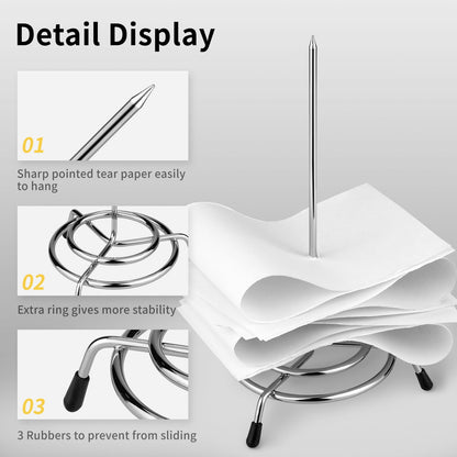 Ticket Stabber for Restaurant, 6PCS Ticket Receipt Holder Check Spindle Orders Spike for Businesses Kitchen Office Paper Notes