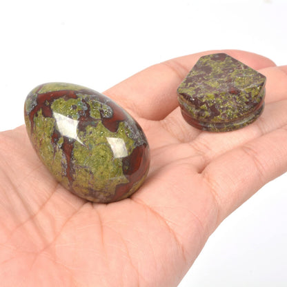 Justinstones Natural Dragon Blood Jasper Gemstone Egg Crystal Healing Chakra Meditation Home Office Decor Stone with Stone Stand