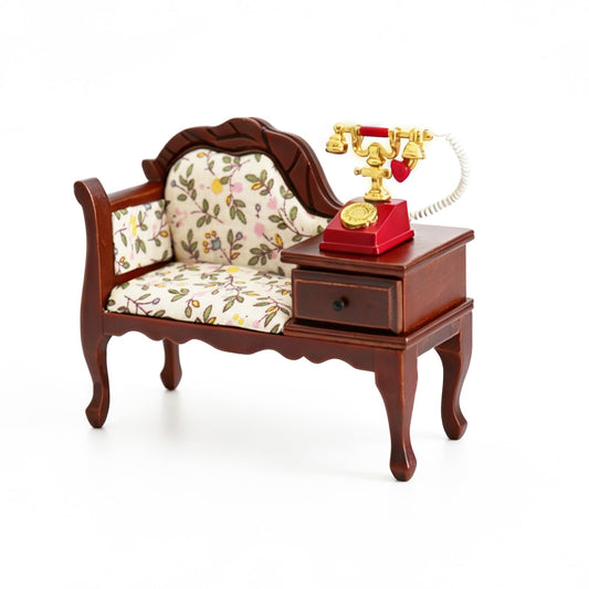 1 12 Scale Dollhouse Furniture Miniature Accessories Vintage Wooden Sofa with Drawer,1/6 Mini Victorian Bench Chair Lounge for Dollhouse Living Room Decoration