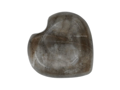 Amazing Gemstone Chrysoberyl Cats Eye Crystal Heart Palm Stone - Pocket Massage Worry Stone for Natural Body Chakra Balancing, Reiki Healing and Crystal Grid
