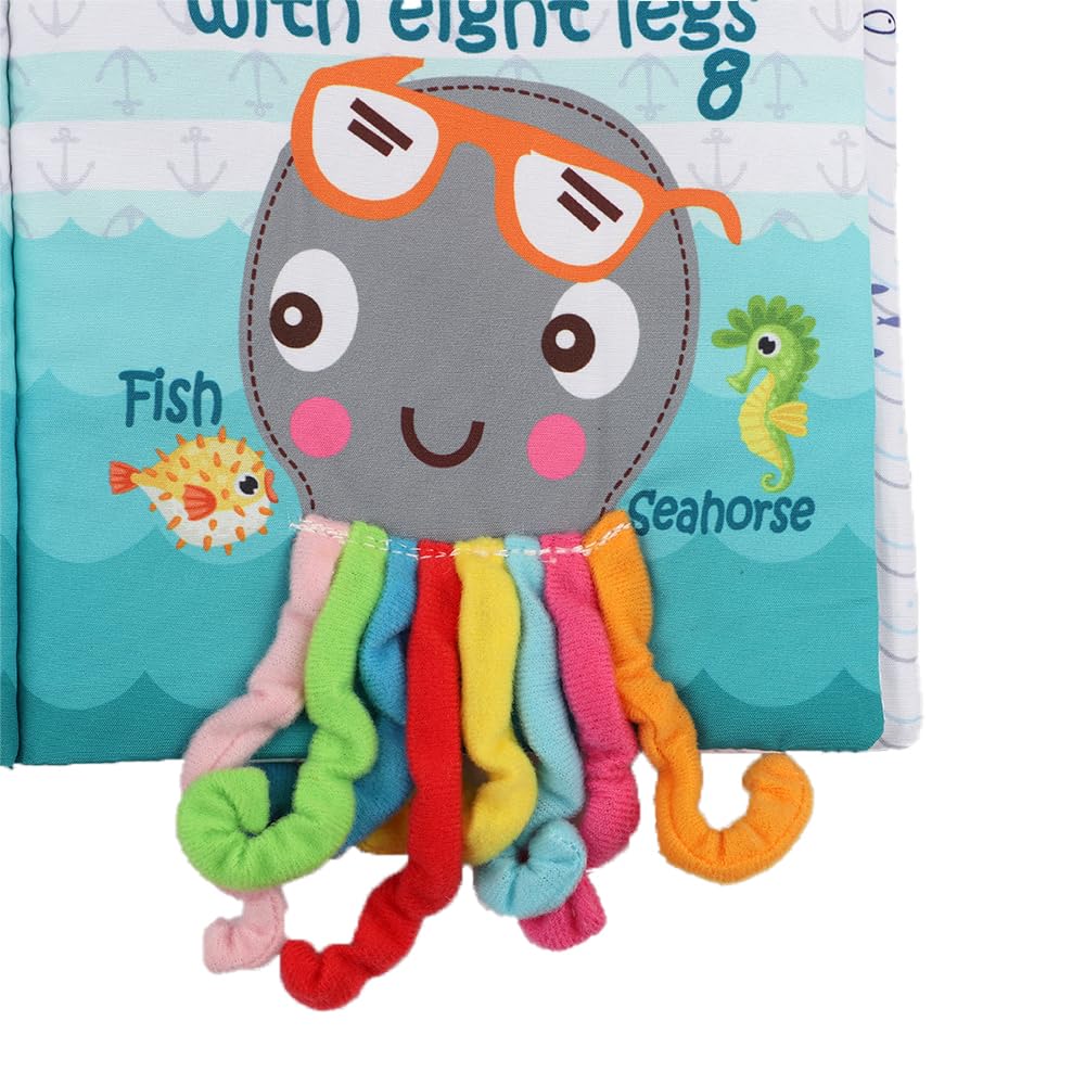 Fish Baby Books, Crinkle Books for Babies,Touch Feel,Infant Baby Toys 0-3 0-6 6-12 Months, Sensory Mirror Toys,Soft Teether,Teething,Shower Baby Easter Basket Stuffers,Baby Gifts for Boys Girls-Green