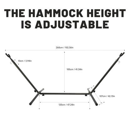 Hammock with Heavy-Duty Steel Stand for Outside，Hammocks 450 Lb Capacity，Portable Hammock，2 People Standing Hammocks，Suitable for Beach，Backyard, Gardens, Patio, Bedroom，100 * 40 * 38 Inch (Blue)