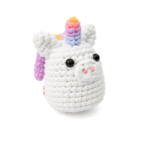 Pinwheel Crafts Easy Crochet Kit for Kids and Adults - Cute Unicorn Amigurumi Crochet Kit with Thicker Yarn, Hook, Needle and Step-by-Step Video Tutorials