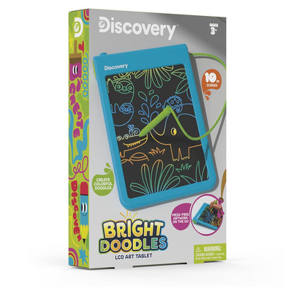Discovery™ Bright Doodles LCD Art Tablet - Mess-Free Colorful Drawing Pad & Tethered Stylus| Widescreen Display| LCD Writing Tablet for Kids| Arts & Crafts Toy| Toddler Learning Toy| Doodle Board Gift