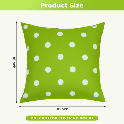 Poise3EHome Outdoor Throw Pillow Covers Set of 2 Water Repellent Decorative Pillow Covers for Living Room, Couch, Patio, Spring, Summer,18X18 Inches, Green Polka Dot