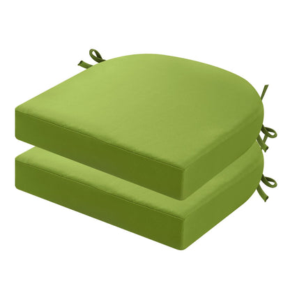 idee-home Outdoor Chair Cushions Set of 2, Thick 19" x 19" x 3" Outdoor Seat Cushions Patio Furniture Waterproof with Ties, Dining Pads