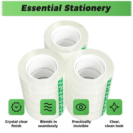 SWRT Tape, 24 Rolls Clear Tape Refills for Dispenser, Transparent Tape, 3/4 in x 800 in Tape Rolls, Strong Adhesive Tape for Gift Wrapping, Home, School & Office Tape