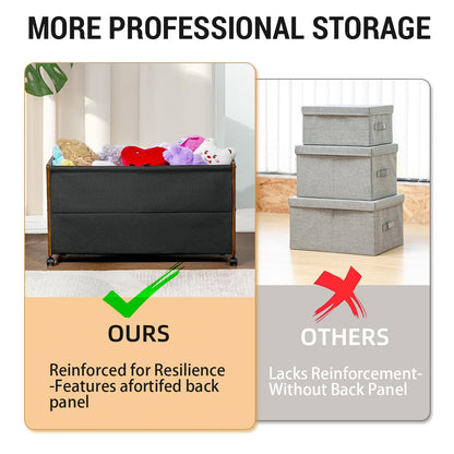 FOUCSSOMEI Toy Box, Toy Storage Organizer, Toy Box for Boys Girls, Wooden Kids Storage, Patented Design